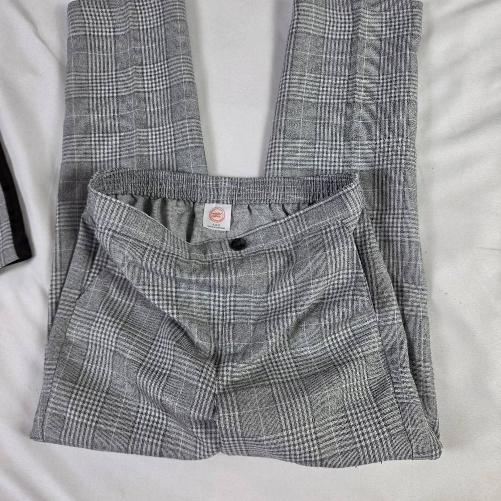 Wonder Nation Boys size‎ 7/8 black white glen plaid check dress pants & vest